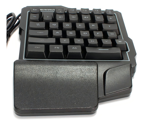 Teclado Uma Mão Usb Rgb Multimídia Pc Notebook Game Jogo Idioma Português Brasil