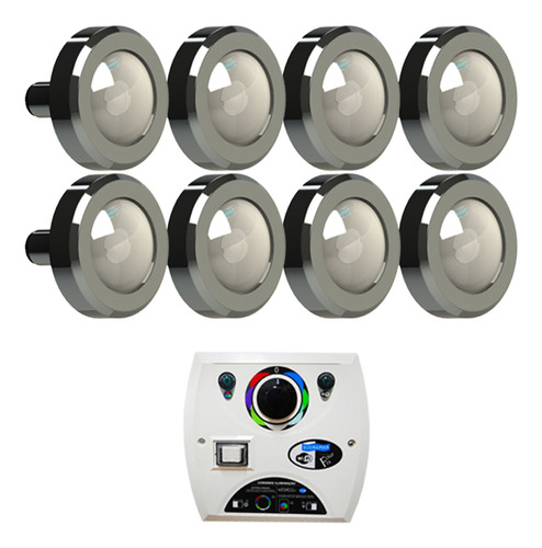 Kit Led Piscina 200m² 8 Leds 10w, 1 Módulo Four Fix Sodramar