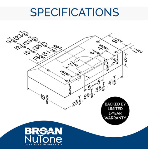 Broan-nutone Bcsd136bl Glacier Campana Extractora De Cocina