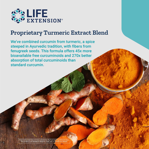 Life Extension Curcumin Elite 90 Caps Paquete Doble Cúrcuma