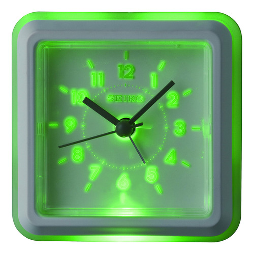 Despertador Seiko Ena Branco Com Iluminação De Gradação