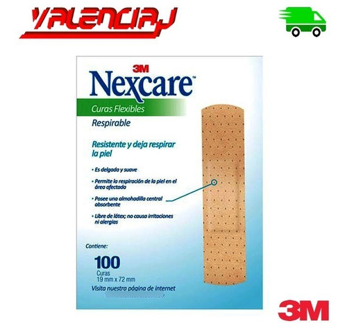 Curas Nexcare Flexible X 100und Primeros Auxilios Curitas