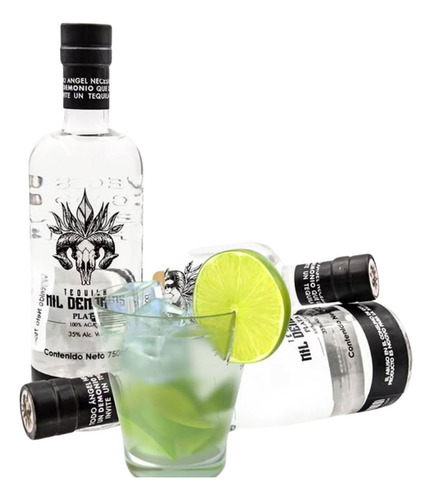 Tequila 100% Agave Azul Cristalino 750ml Mil Demonios