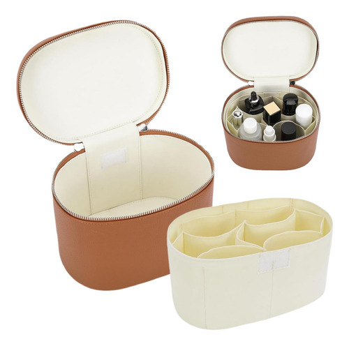 Bolsa De Maquillaje, Estuche De Tocador Cuero Pu Con