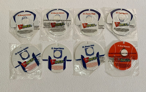 32 Tazos Playeras Barcel Futbol Santos Tiburones Necaxa L119 (Usado)