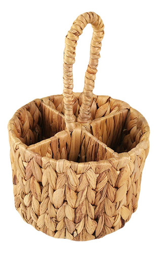 Cesta De Mimbre Para Guardar Cubiertos, Organizador De