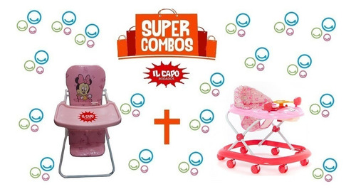 Silla Plegable Para Comer + Andador Musical Bebe Envio Niños