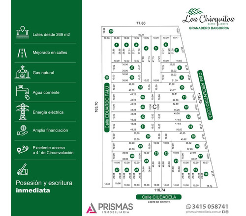 Terreno En Venta Con Posesión Y Escritura Inmediata Apto Crédito Procrear En Granadero Baigorria