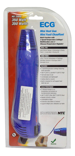 Pistola De Aire Caliente Tipo Pluma 250° A 350°c Nte Hg-300d