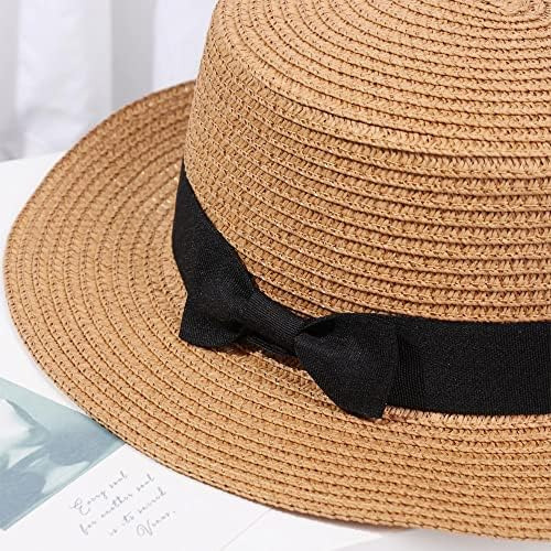Chapéu De Sol De Praia Andys Bowknot Orchids Straw Wide Bri