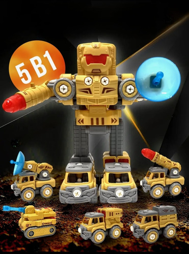 Transforme Robôs 5 Em 1 Desmonte Veículos De Brinquedo