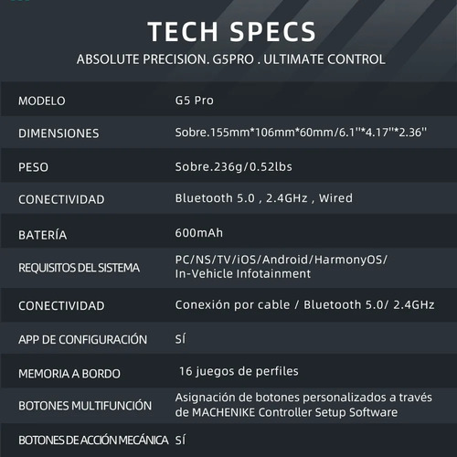 Machenike G5 Pro Tri-mode White Branco