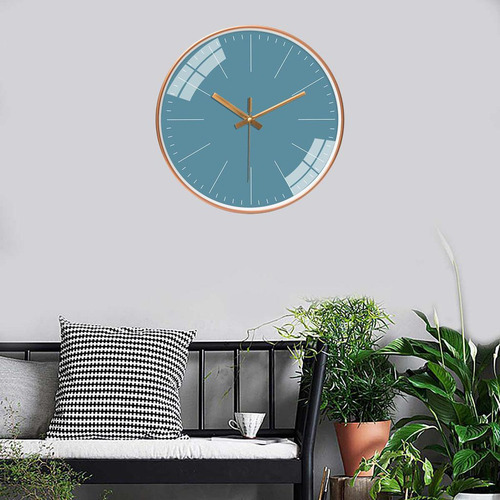 Reloj De Pared De 12 Pulgadas, Reloj Redondo Con Azul