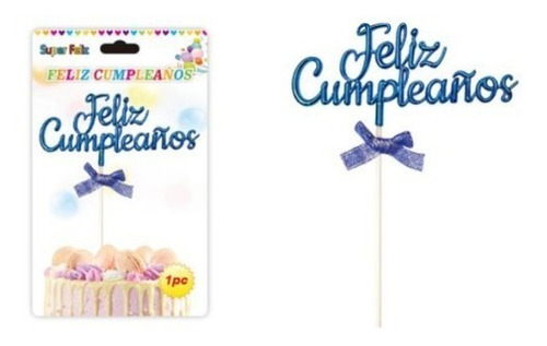 Cake Topper Feliz Cumpleaños Metalizado 3d Color A Eleccion