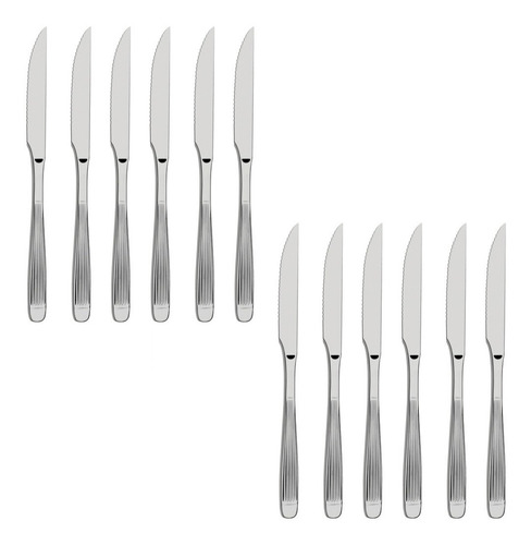 Cuchillo De Asado Athenas Acero Inoxidable Tramontina X12 Un Color Plateado