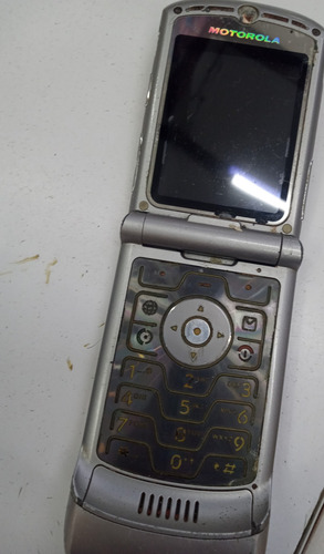 Teléfono Celular Vintage Motorola Para Colección O Repuesto Plateado (Usado)
