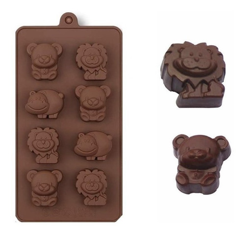 Molde Chocolate Molde Chocolate Silicona Oso León Hipopotamo