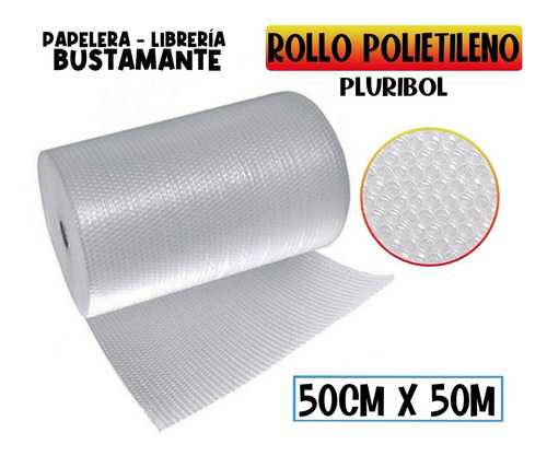 Rollo Polietileno Con Burbujas Pluribol 50 Cm X 50 M Globito