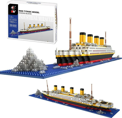 Set De Construcción Rms Titanic Model 3d 1860 Piezas En Caja