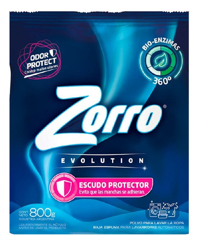Jabon En Polvo Zorro Evolution Escudo 800 Grs
