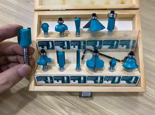 Juego Set De Fresas Kit Router Para Madera 12 Pzs 6mm Total