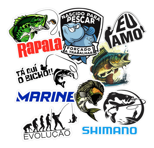 Adesivos Pescaria Esportiva Pescador Peixe Caminhões Barco