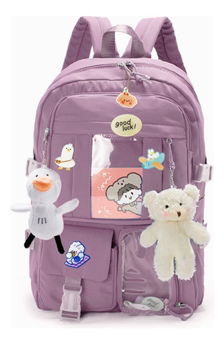 Bolsa Infantil Mochila Feminina Notebook Escolar Resistente Cor Lilás