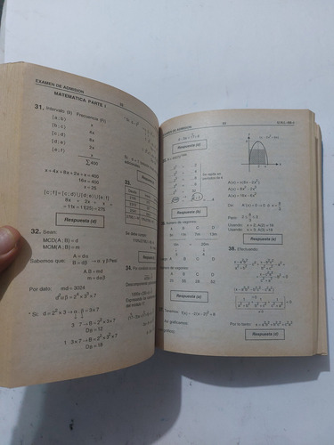Libro Solucionario Exámenes De Admisión Uni 1995 -1 A 2002-1 (Usado)