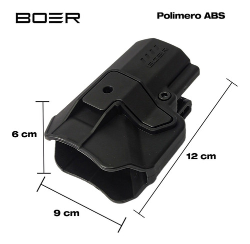 Imagen 4 de 10 de Funda Pistolera Táctica Polímero Boer Nivel 2 Mini Ucpro
