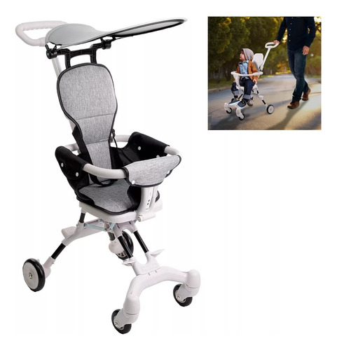 Triciclo Tipo Carriola Plegable Portatil Montable Para Bebé 