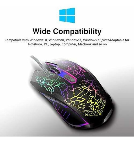 Mouse Para Juegos Bengoo Con Cable, Mouse Optico Para Comput