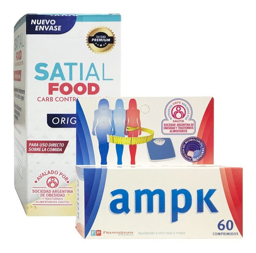 Combo Ampk 60 Comp + Satial Food Carb Controller Adelgazante