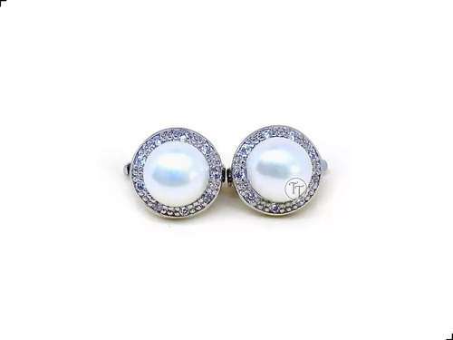 Aretes Perlas Naturales 8.6 Mm Clip Plata Esterlina 925 