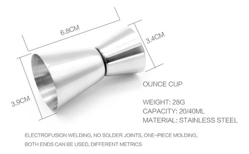 / Set Mezclador De Bebidas Cocktail Shaker Mixer De 750 Ml
