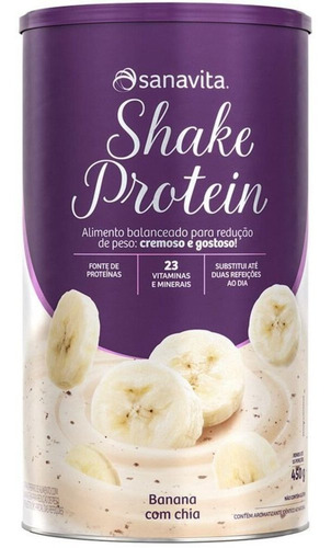Kit de batido sustituto de comida Sanavita de 450 g con sabor a plátano y plátano, chía y plátano