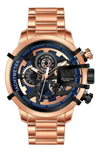 Reloj G-force Original H3911g Cronografo Oro Rosa + Estuche