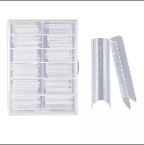 Molde F1 Curvatura C Transparente Unha Gel Polygel 100 Und