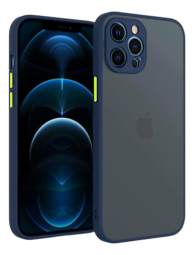 Funda Carcasa Case Protector Mate Para Iphone Uso Rudo Azul Oscuro Iphone 16 Pro Max