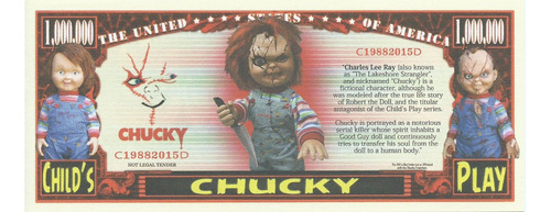 Billete Chucky Un Millón Coleccionable Alusivo Arte