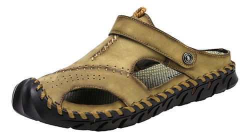 Sandalias De Cuero De Verano Para Hombre, Transpirables, Inf