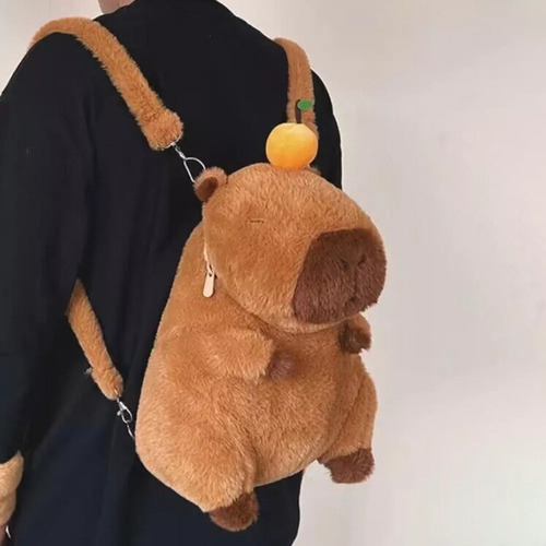 - Mochila De Capivara De Pelúcia Fofa De Desenho Animado