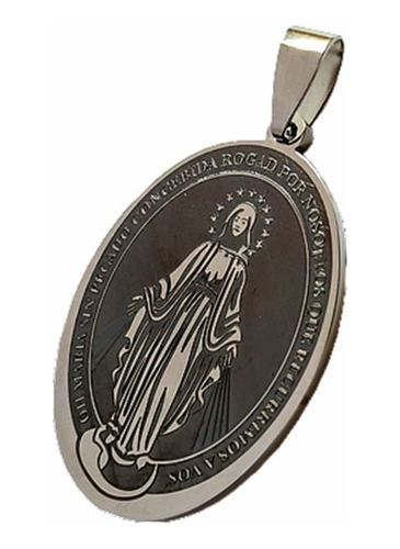 Medalla Virgen Milagrosa - Acero Q - Grabado Laser