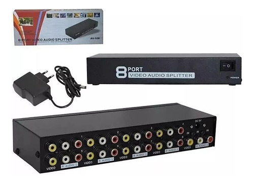 Distribuidor Rca Audio Video Splitter Composto Estereo 1x8