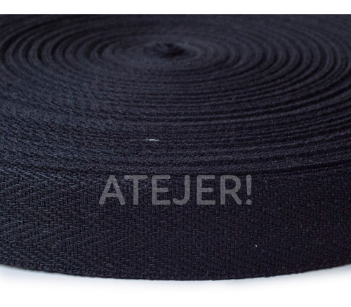 Imagen 2 de 4 de Cinta Hilera Liviana De Algodón 25mm X 50 Mts Negra