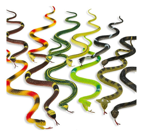 Serpientes Víboras Goma Pack X 6 Unidades Multicolor