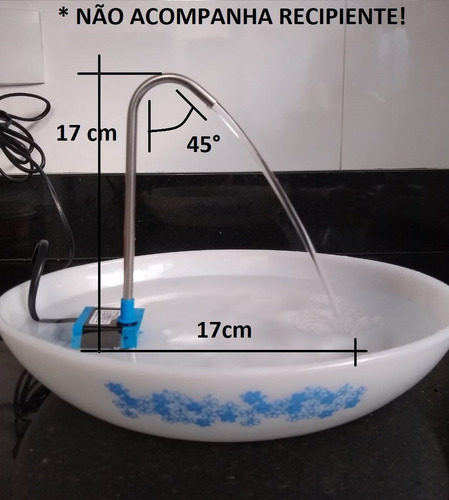 Bebedouro Gato, Fonte Gato Bivolt Bica Inox Kit