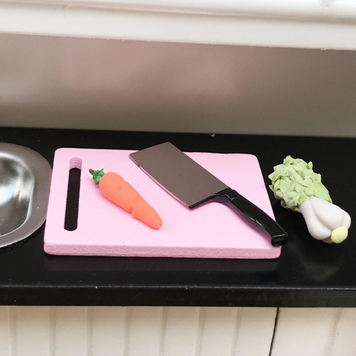 2 X 1/12 Tabla De Cortar Y Cuchillo De Cocina Decoración