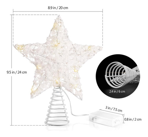 - Adornos Árbol De Navidad 15 Luces Led, Bolas De Algo...