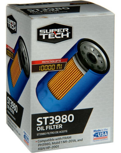 Filtro De Aceite Super Tech St3980, Ml-3980,  Wix 51036