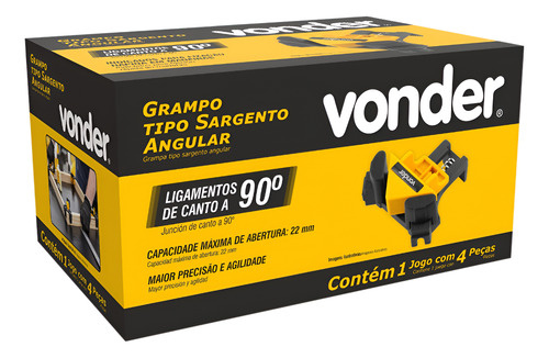 Prensa Angular 90º X4 Piezas P/ Carpintería Madera Vonder